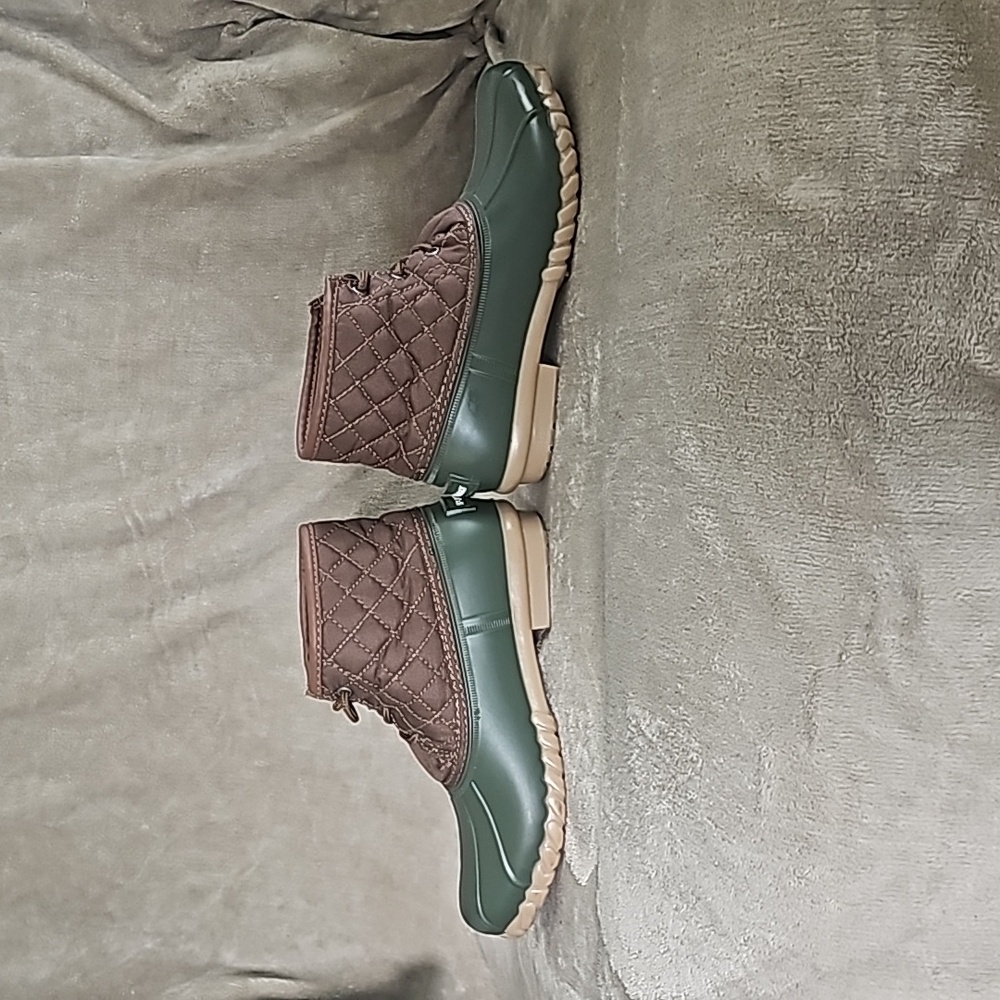 Hunter Green and Brown Duck Boots